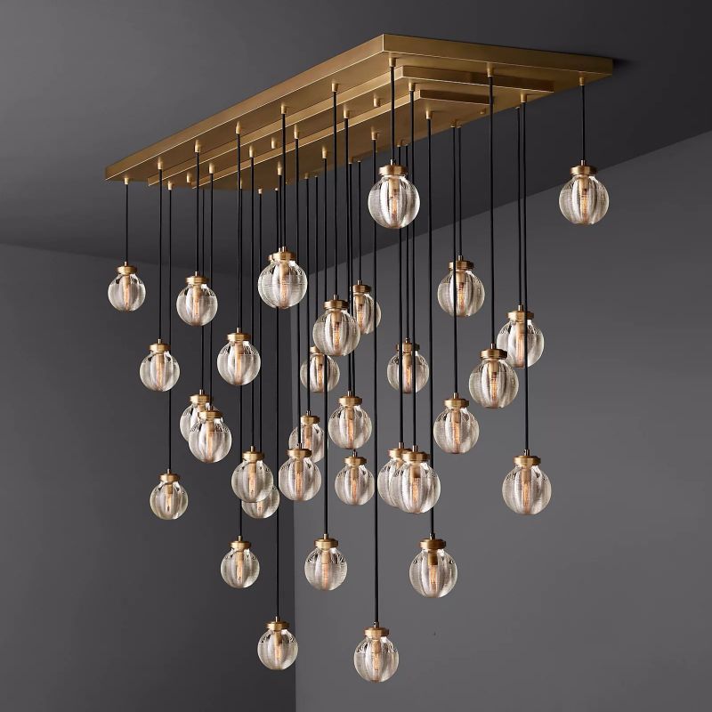 Roby Spherical Modern Rectangular Chandelier 72” - thebelacan