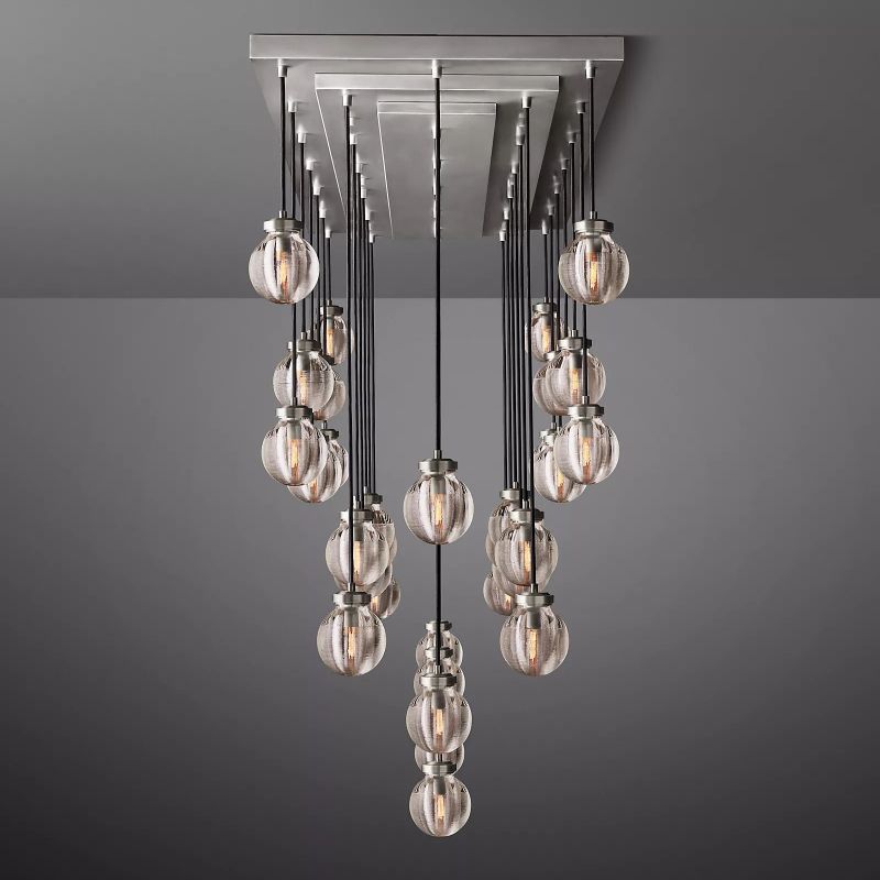 Roby Spherical Modern Rectangular Chandelier 72” - thebelacan