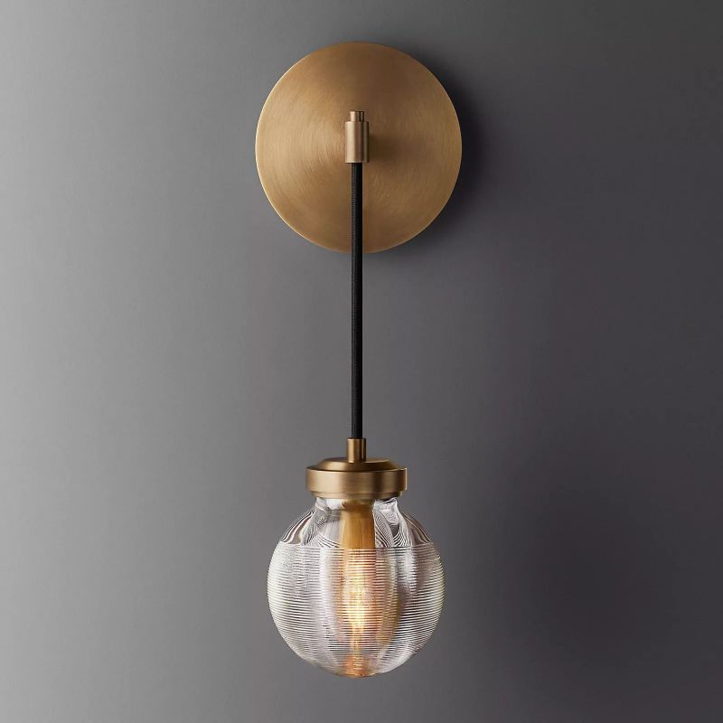 Roby Spherical Modern Bathroom Wall Sconce (cord) - thebelacan