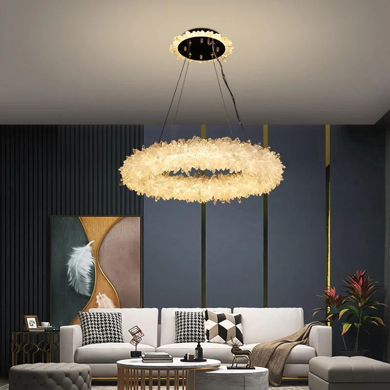Rock Crystal Halo Modern Chandelier - thebelacan