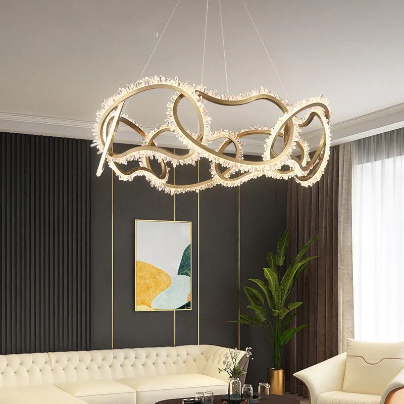 Rock Crystal Multi Ring Chandelier - thebelacan