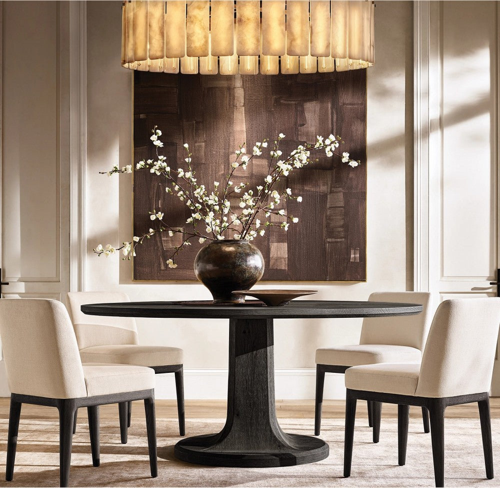 Cascade Alabaster Round Chandelier 48"D - thebelacan