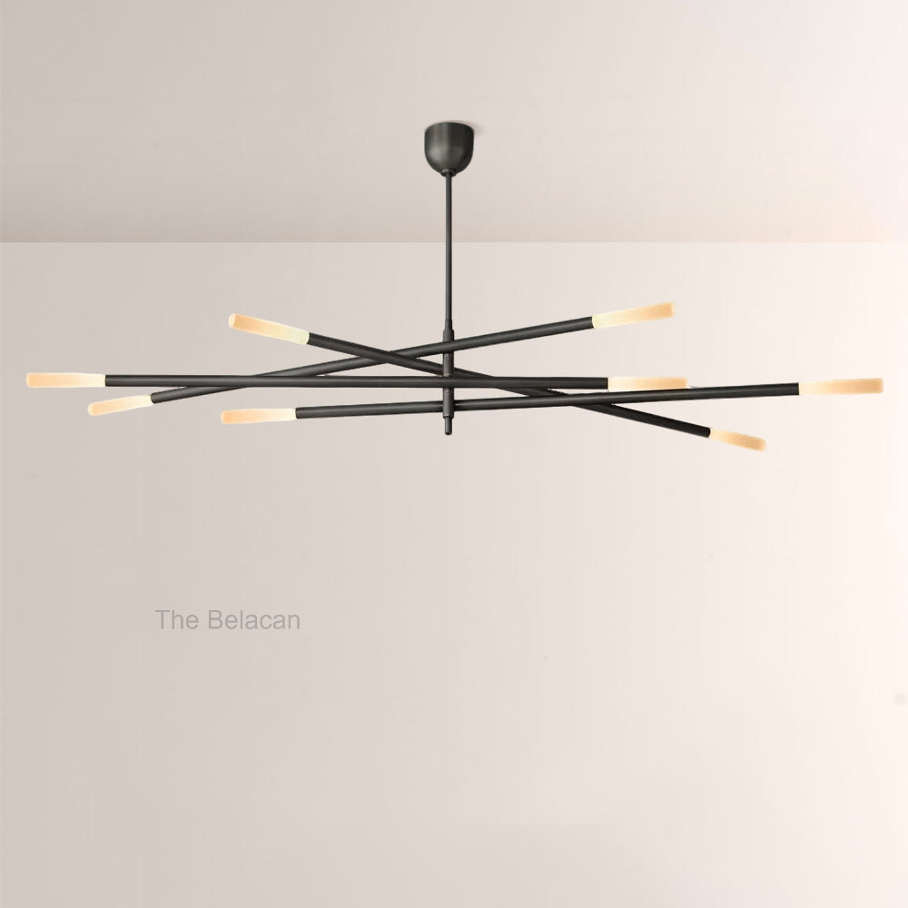 Rouvelle 8-Light Mobile Etched Rod Chandelier - thebelacan