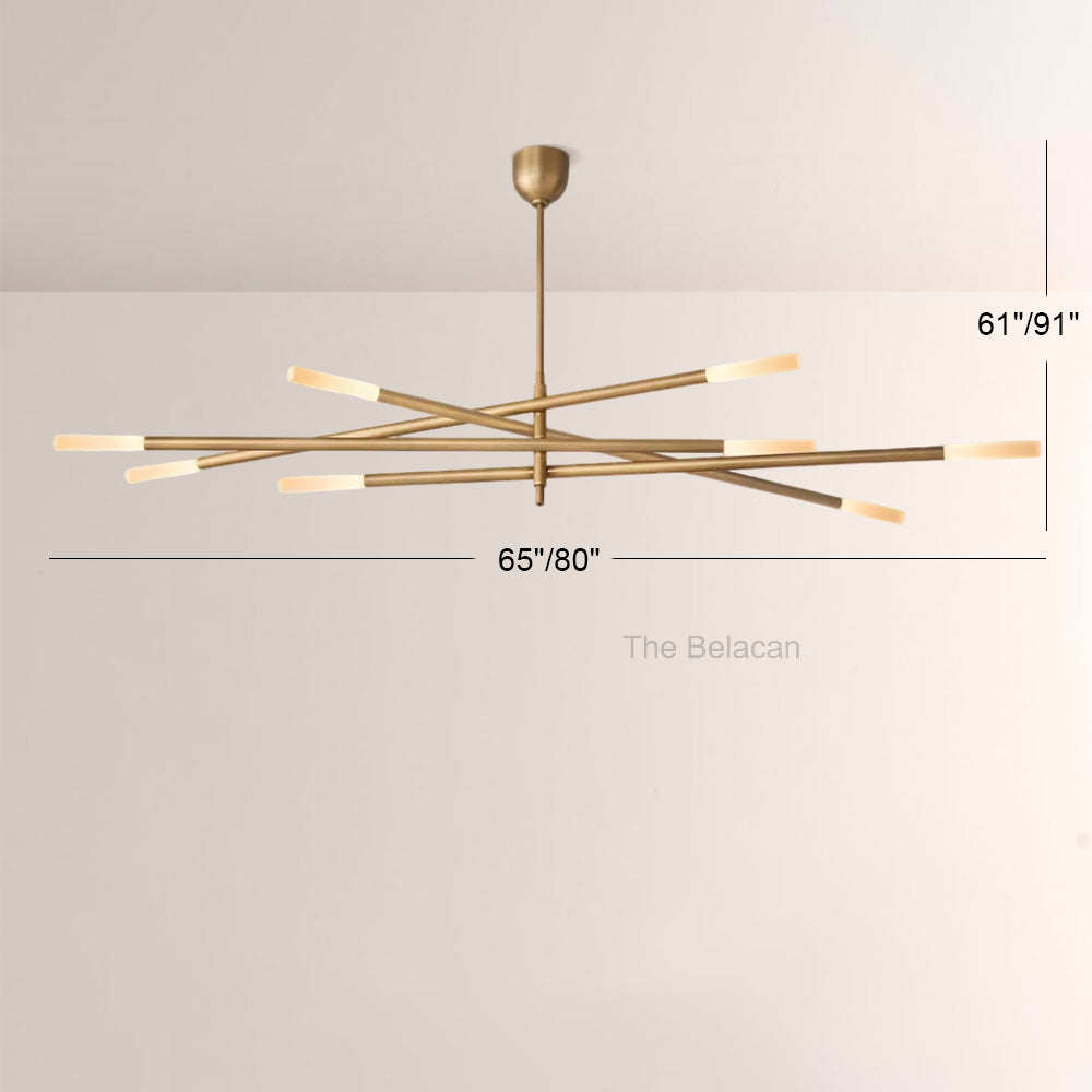 Rouvelle 8-Light Mobile Etched Rod Chandelier - thebelacan