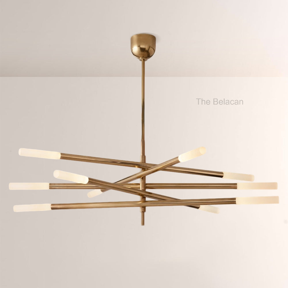 Rouvelle 10-Light Mobile Etched Rod Chandelier - thebelacan
