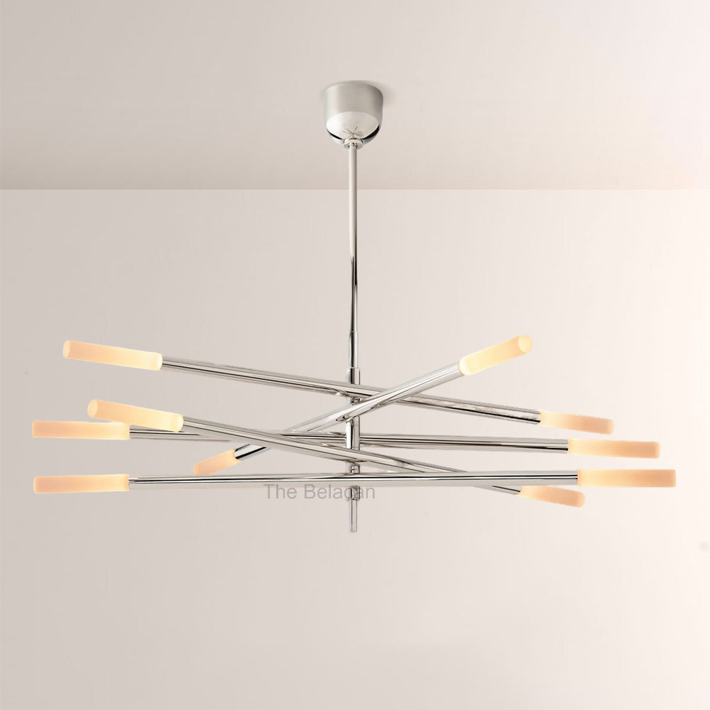Rouvelle 10-Light Mobile Etched Rod Chandelier - thebelacan