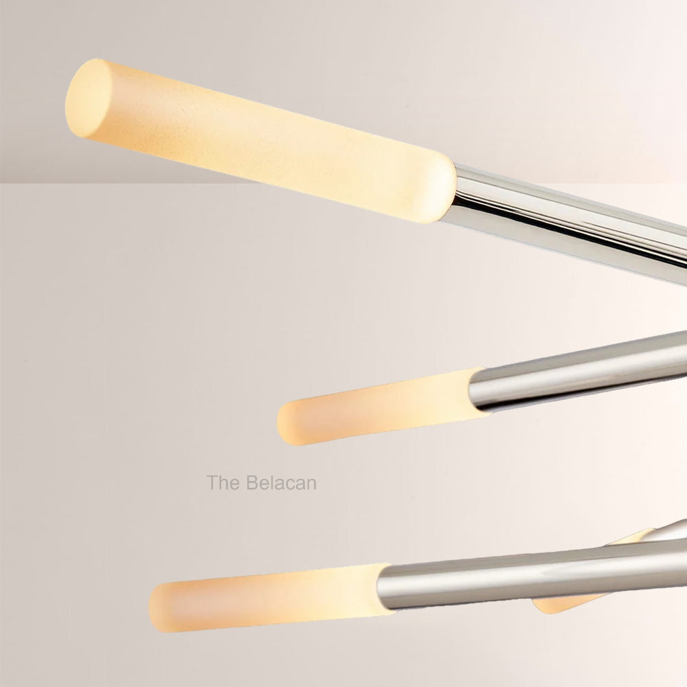 Rouvelle 10-Light Mobile Etched Rod Chandelier - thebelacan