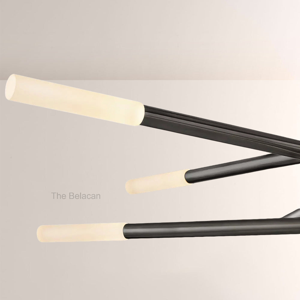 Rouvelle 10-Light Mobile Etched Rod Chandelier - thebelacan