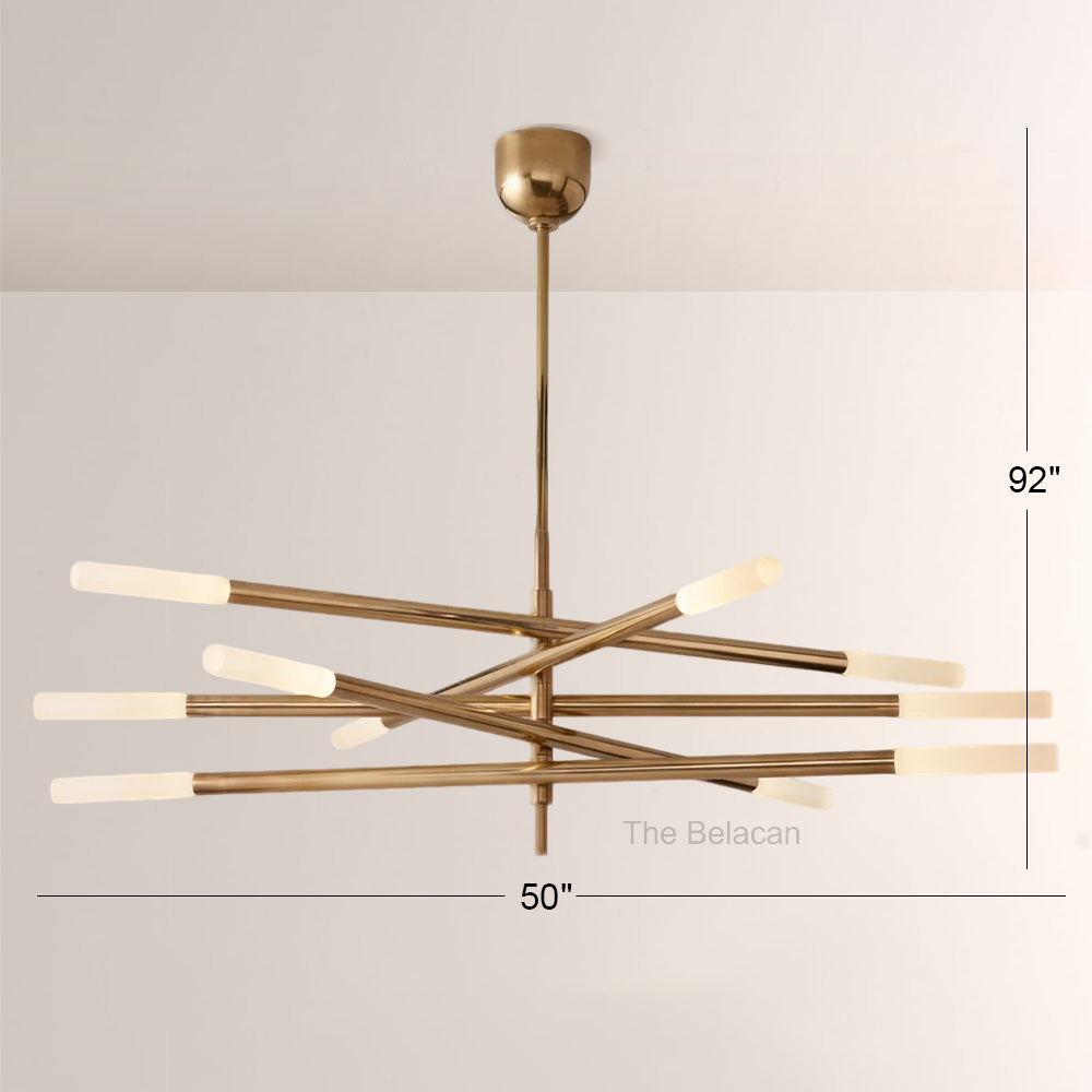 Rouvelle 10-Light Mobile Etched Rod Chandelier - thebelacan