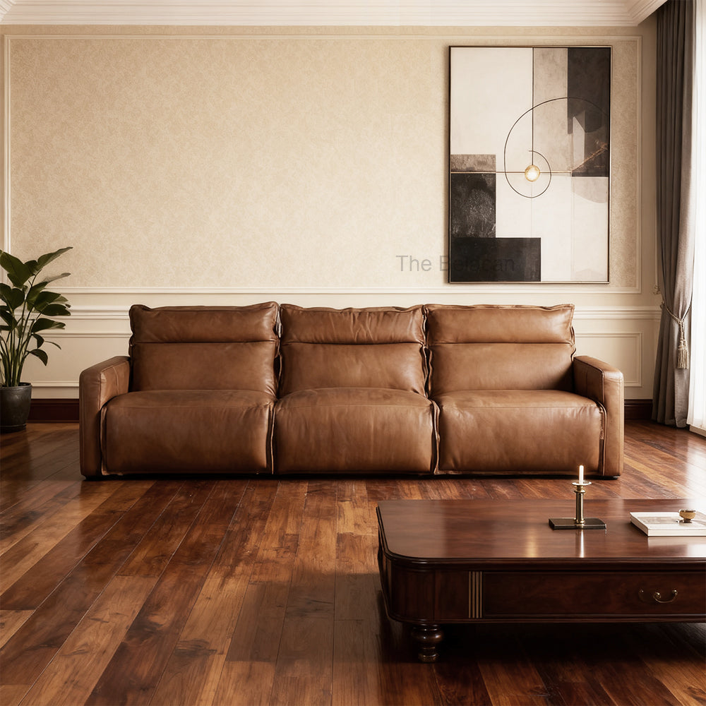 Rowland Leather Three-Piece Motion Modular Sofa - thebelacan
