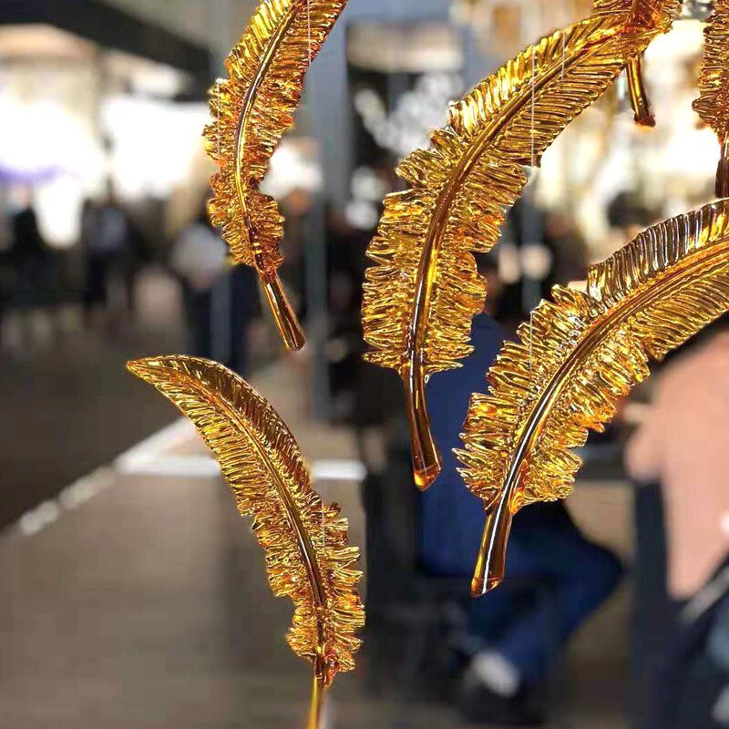 Feather Handblown Glass Chandelier - thebelacan