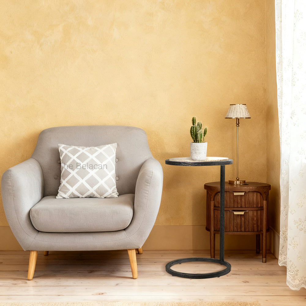 SalVerve Stone Round C Table - thebelacan