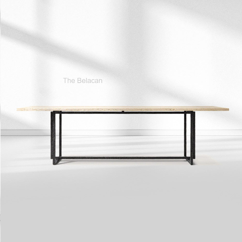 SalVerve Stone Rectangular Dining Table - thebelacan