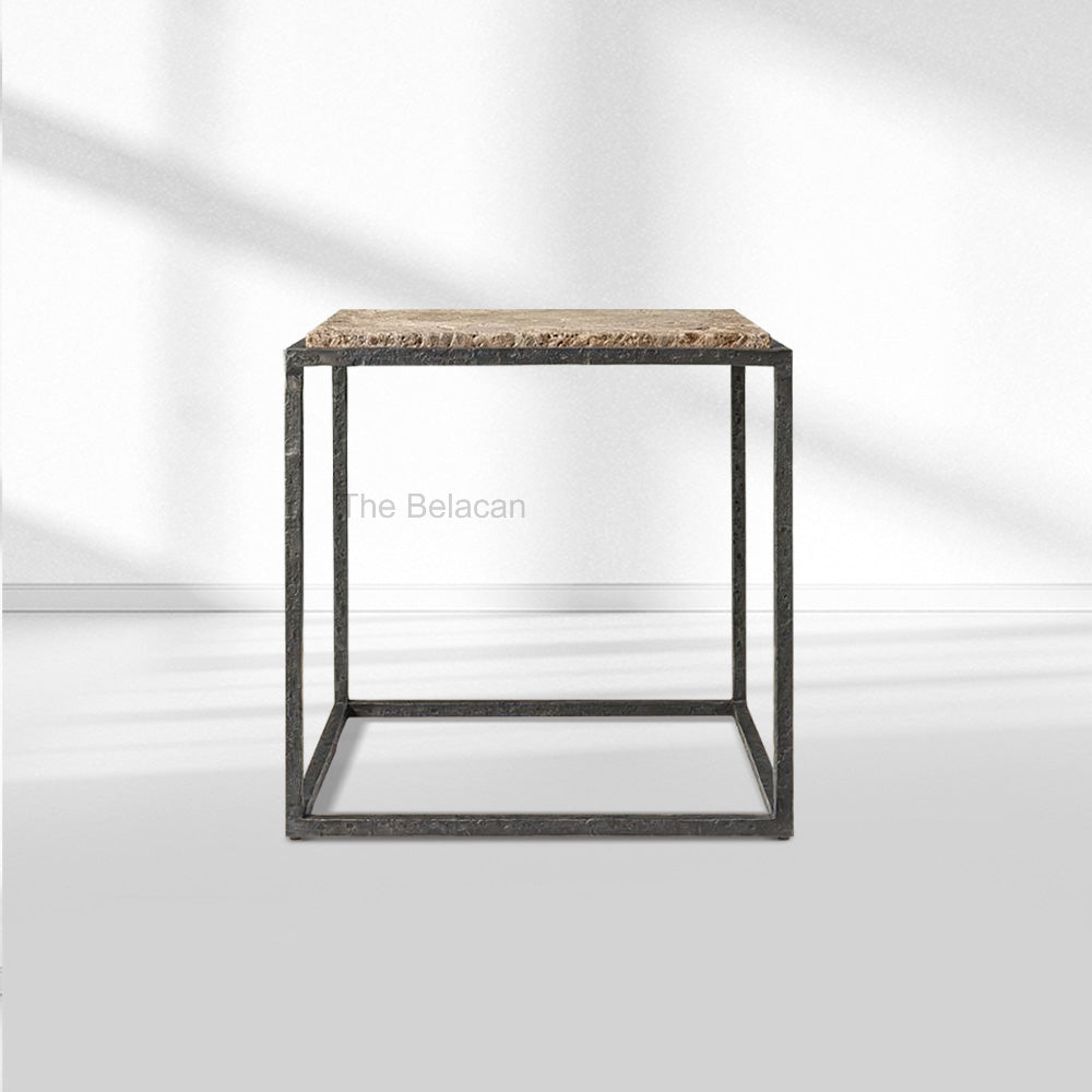 SalVerve Stone Square Side Table - thebelacan