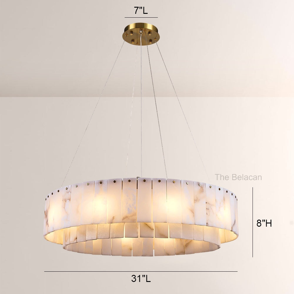 Sawyer Alabaster Round Chandelier - thebelacan