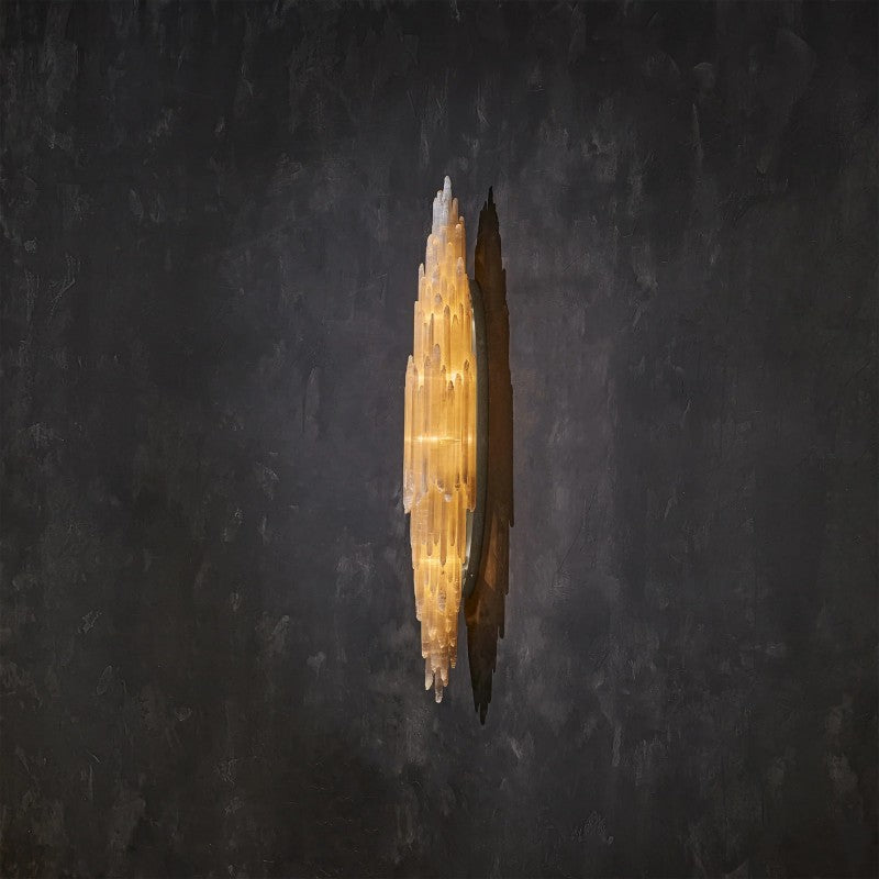 Selenite Crystal Wall Sconce 24“ 74”H - thebelacan
