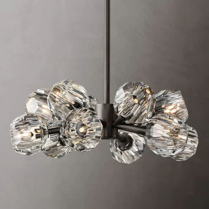 Kristal clear Glass Round Chandelier 24" - thebelacan