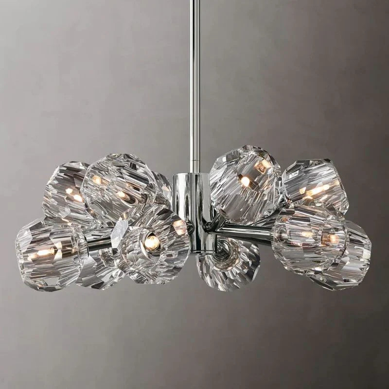 Kristal clear Glass Round Chandelier 24" - thebelacan