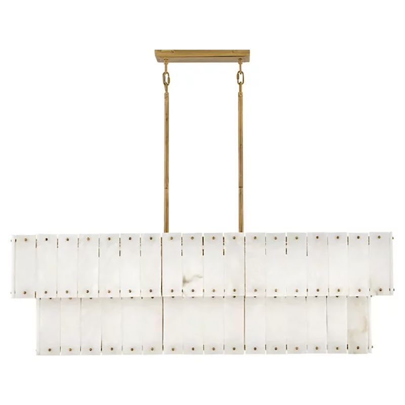 Simona Alabaster Linear 2-Tier Chandelier - thebelacan