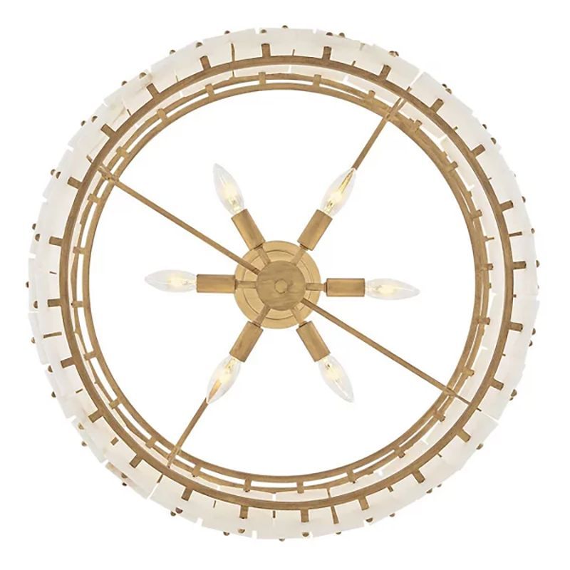 Simone Alabaster Round 2-Tier Chandelier 17.5"D 24"D - thebelacan