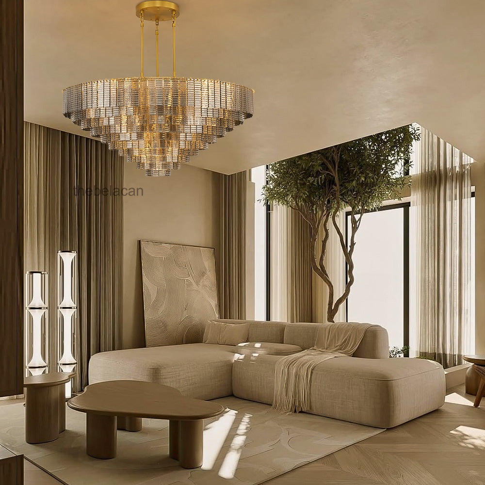 Sireni Glass Round Chandelier 65" - thebelacan