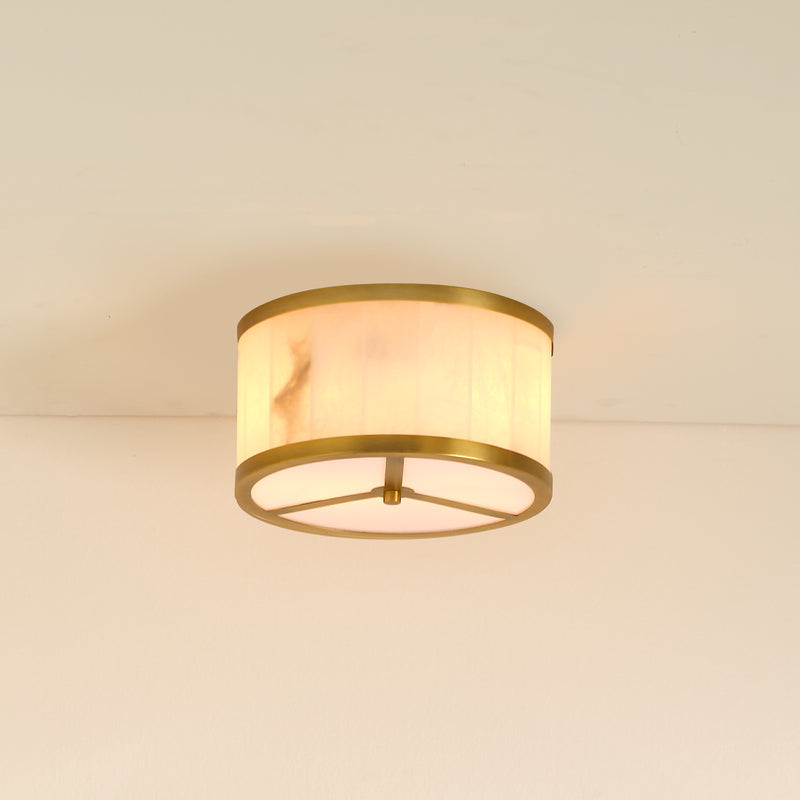Small Upsala Alabaster Flush Mount Ceiling Light - thebelacan