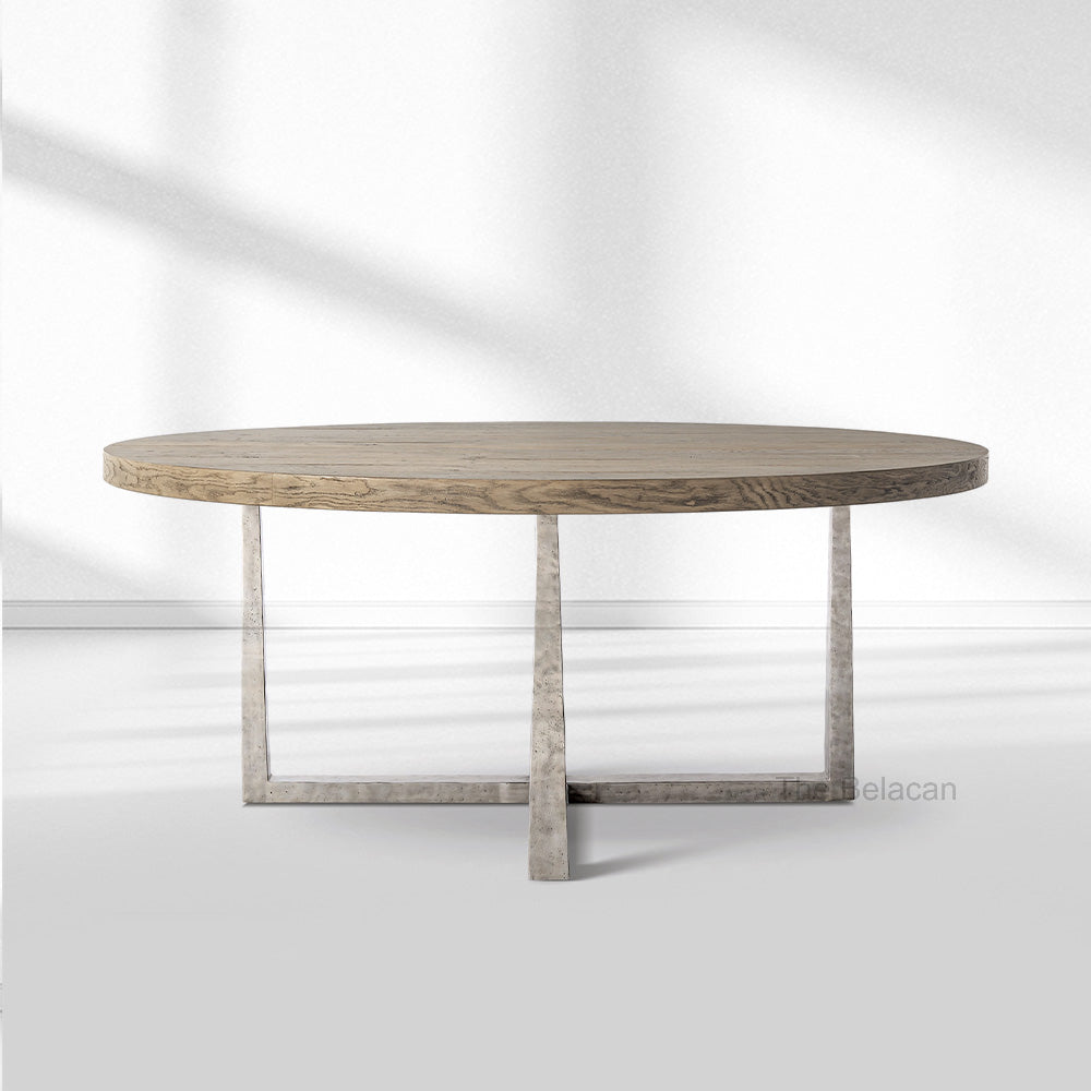 T-Brace Round Dining Table - thebelacan