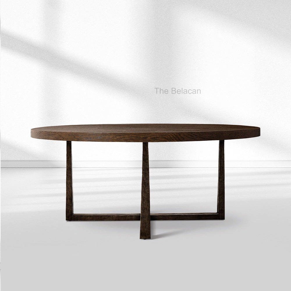 T-Brace Round Dining Table - thebelacan