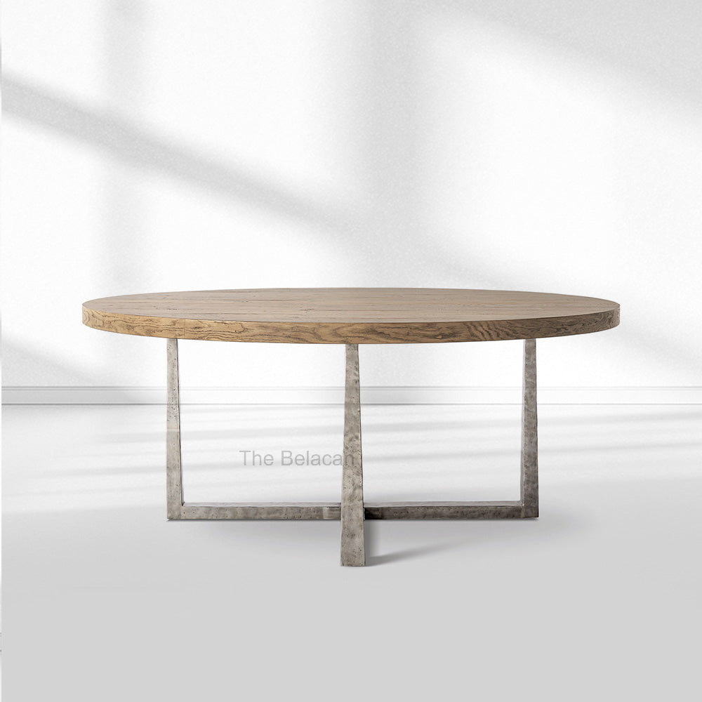 T-Brace Round Dining Table - thebelacan