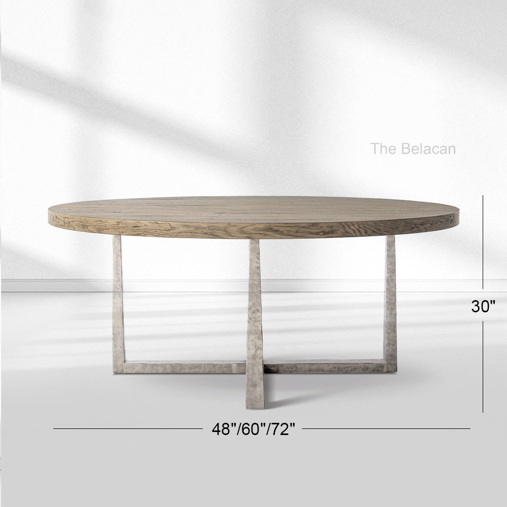 T-Brace Round Dining Table - thebelacan