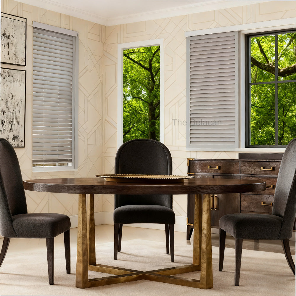 T-Brace Round Dining Table - thebelacan