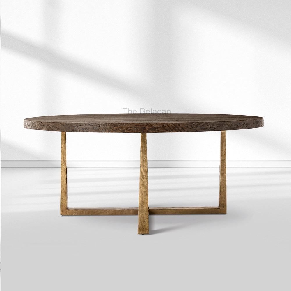 T-Brace Round Dining Table - thebelacan