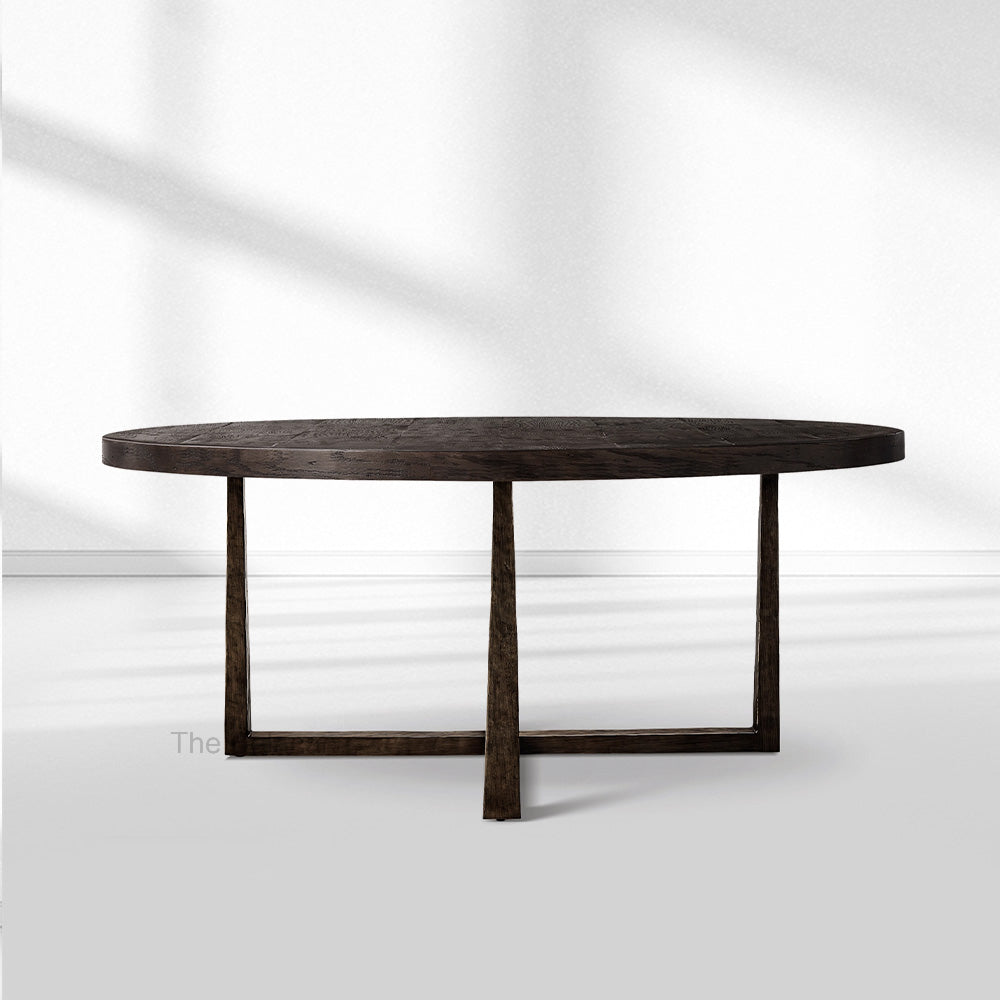 T-Brace Round Dining Table - thebelacan