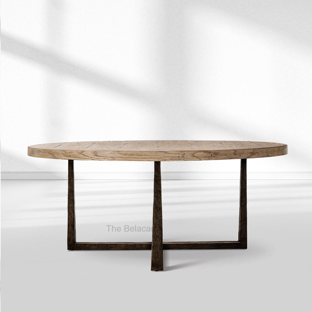 T-Brace Round Dining Table - thebelacan