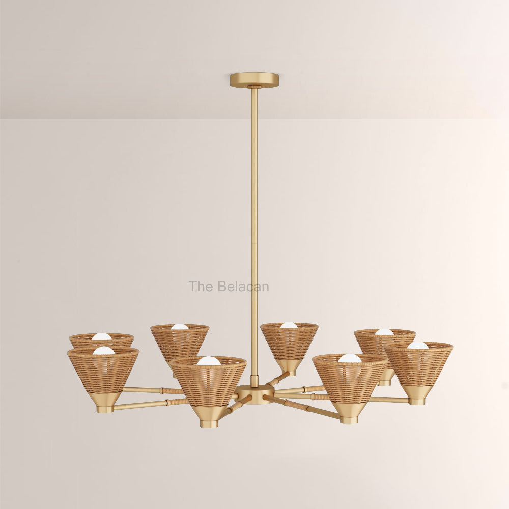 Veronica Round Rattan Chandelier - thebelacan