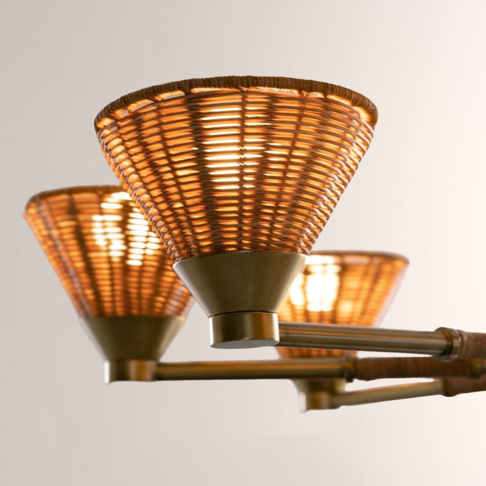 Veronica Round Rattan Chandelier - thebelacan