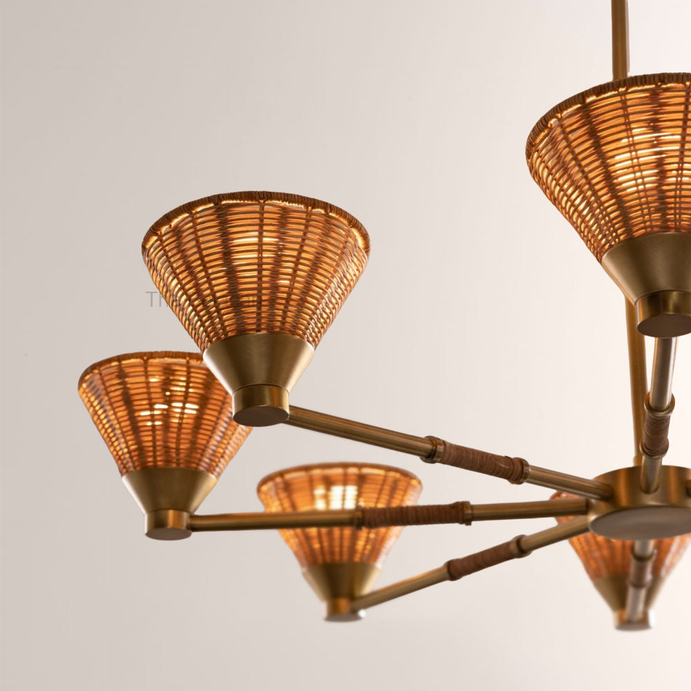 Veronica Round Rattan Chandelier - thebelacan