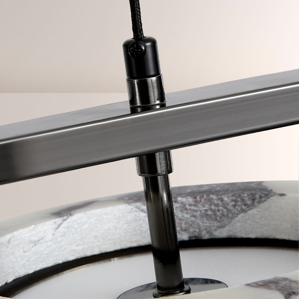 Vitrella 4-Head Linear Marble Disc Chandelier - thebelacan