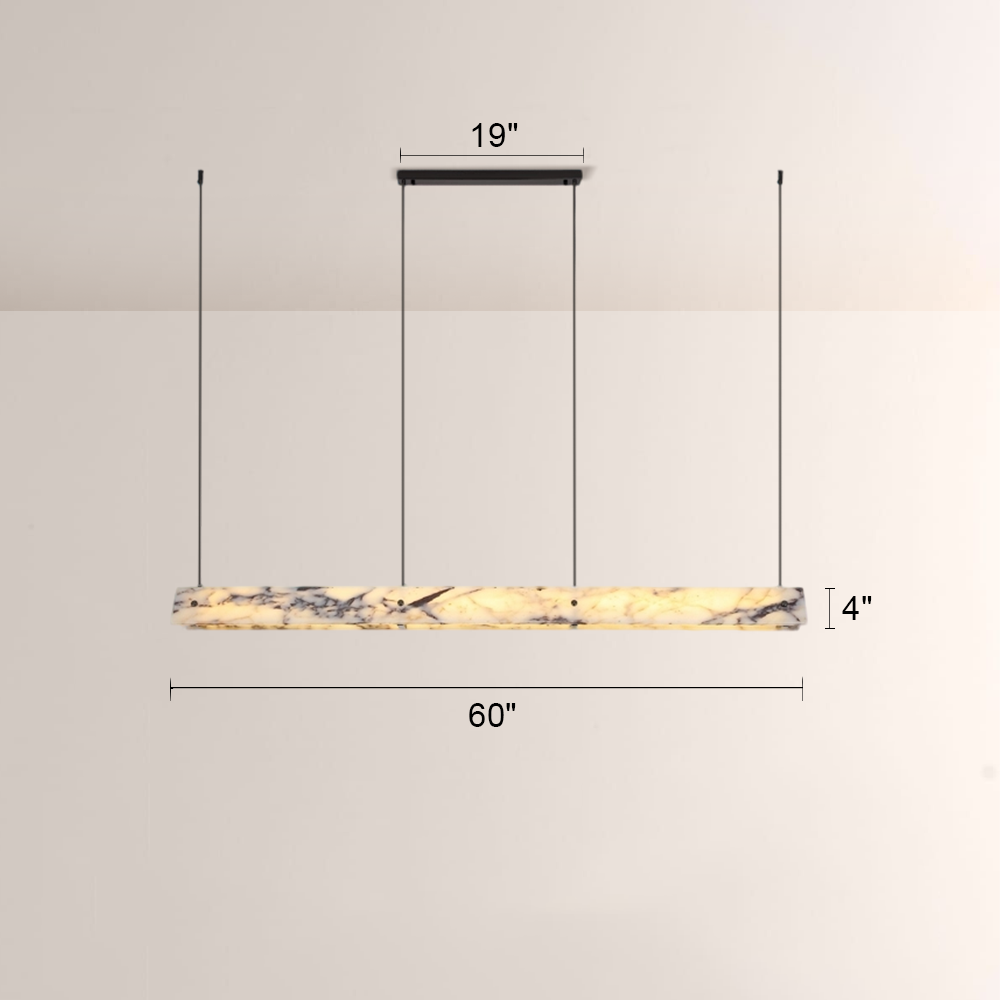 Vitrella Adjustable-Height Linear Marble Chandelier - thebelacan