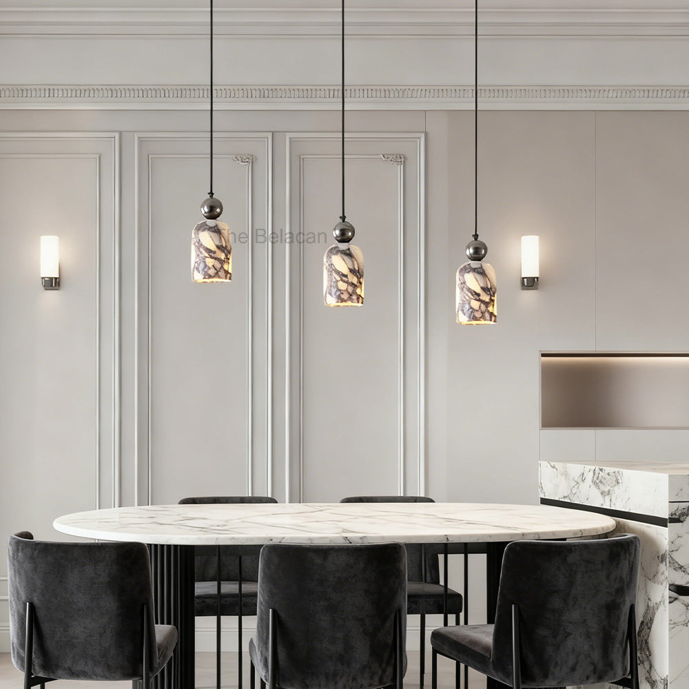 Vitrella Bell-Shaped Marble Pendant - thebelacan