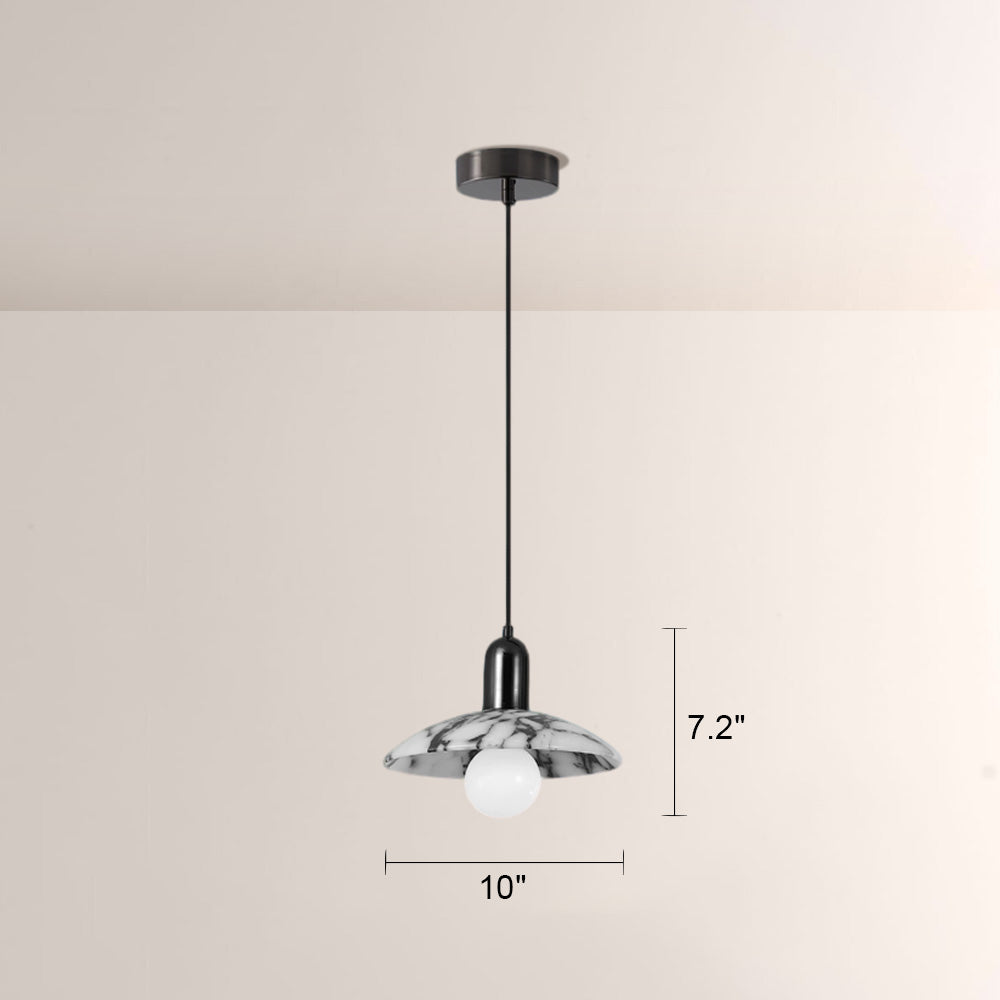 Vitrella Black & White Marble-Effect Pendant(1/2/3-Head) - thebelacan