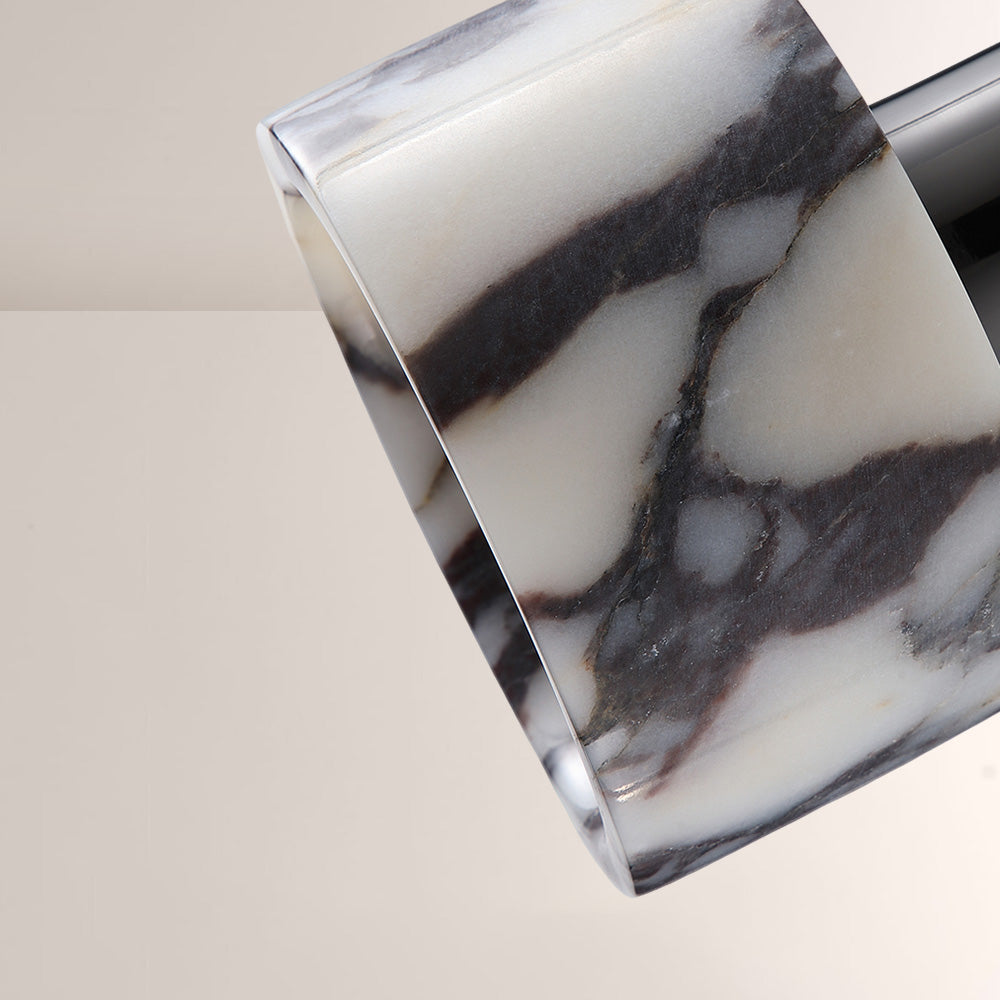 Vitrella Cream Marble-Effect Cylindrical Pendant(2/3-Head) - thebelacan