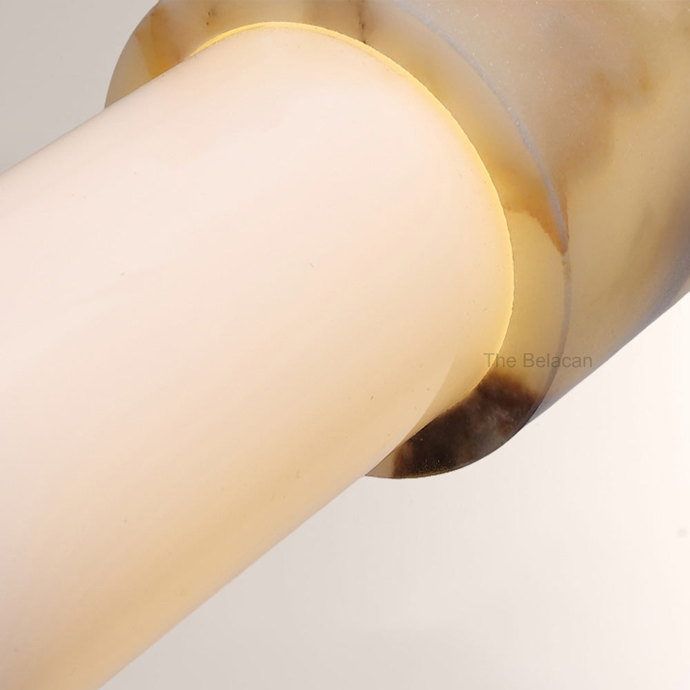 Vitrella Cylindrical Marble-Accent Linear Chandelier - thebelacan