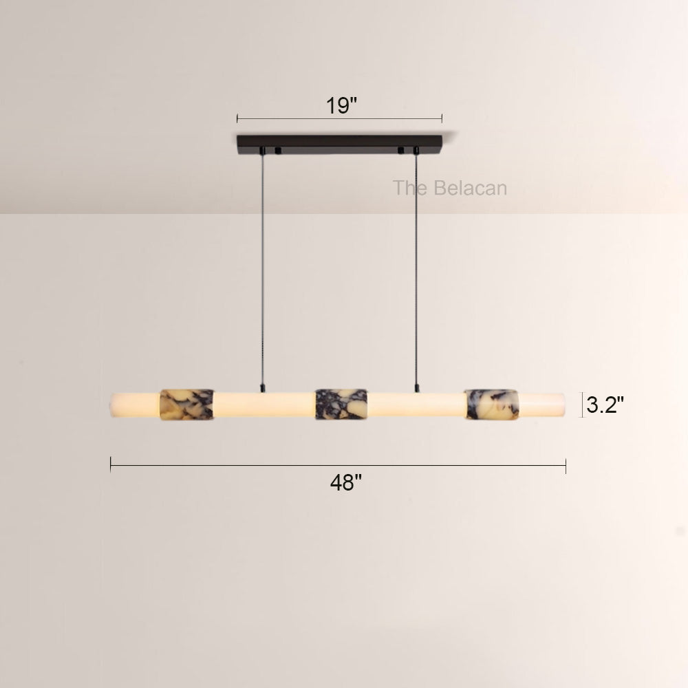 Vitrella Cylindrical Marble-Accent Linear Chandelier - thebelacan