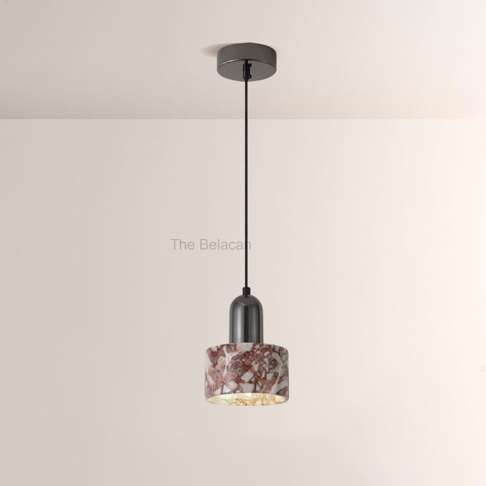 Vitrella Cylindrical Marble Pendant - thebelacan