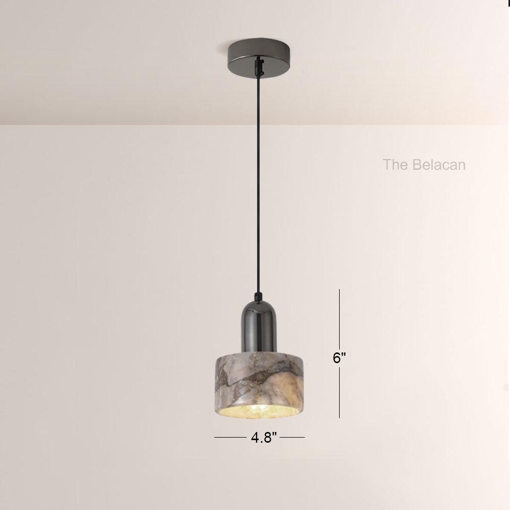 Vitrella Cylindrical Marble Pendant - thebelacan