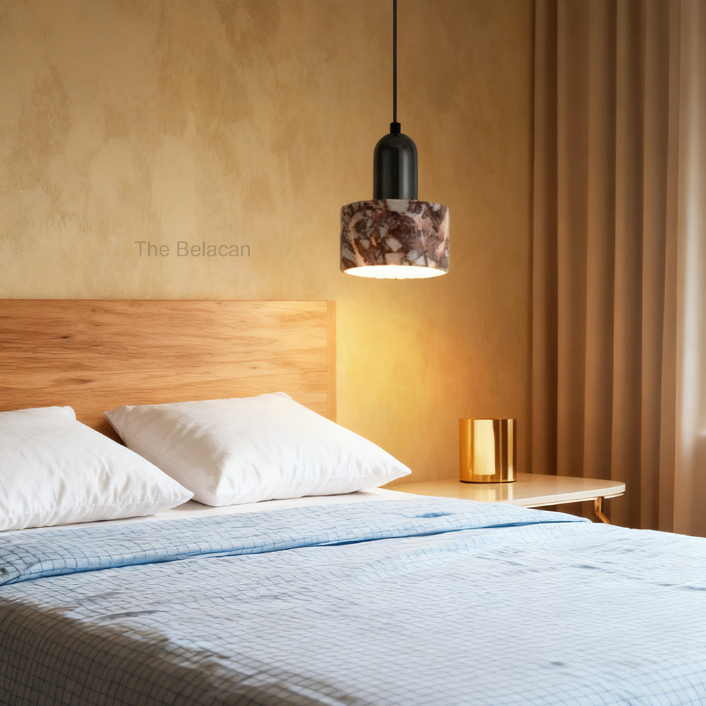 Vitrella Cylindrical Marble Pendant - thebelacan