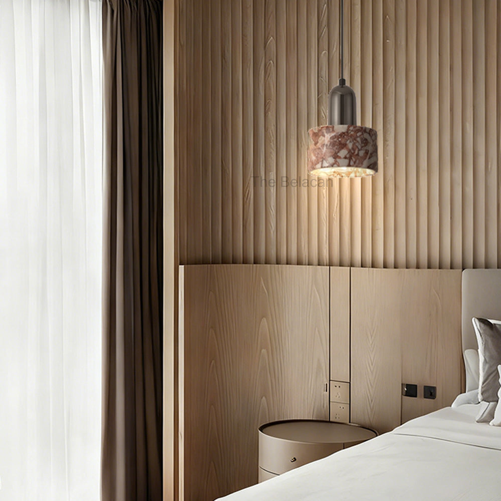 Vitrella Cylindrical Marble Pendant - thebelacan