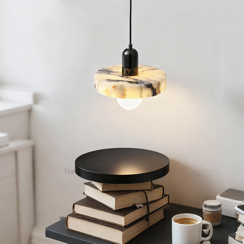 Vitrella Disc-Shade Marble Pendant - thebelacan