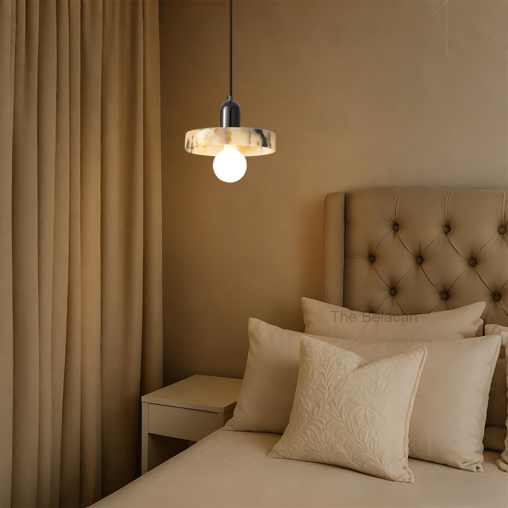Vitrella Disc-Shade Marble Pendant - thebelacan